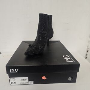 INC International Concepts Women's Sparkly Black Heeled Boots